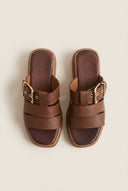 Mariella Fabiani - Sandals Side Buckle Strap - Brown Matte