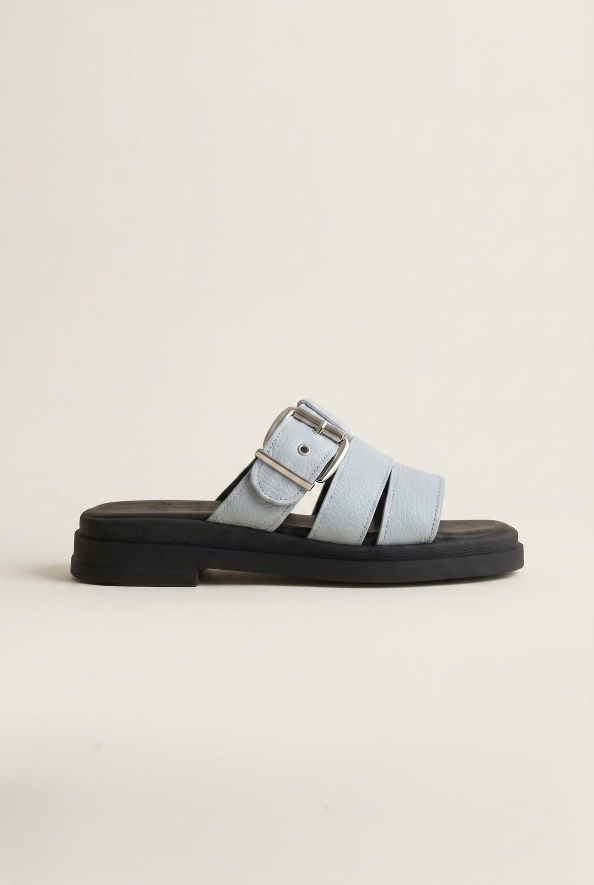 Mariella Fabiani - Sandals Side Buckle Strap - Light Grey Matte