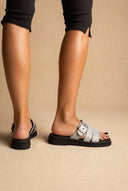 Mariella Fabiani - Sandals Side Buckle Strap - Light Grey Matte