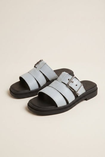 Mariella Fabiani - Sandals Side Buckle Strap - Light Grey Matte