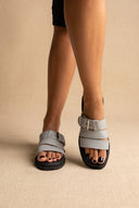 Mariella Fabiani - Sandals Side Buckle Strap - Light Grey Matte