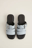 Mariella Fabiani - Sandals Side Buckle Strap - Light Grey Matte