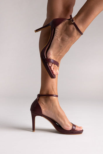 Sandals Stiletto Heel - Burgundy Matte - thefashionproject.gr - Stephan