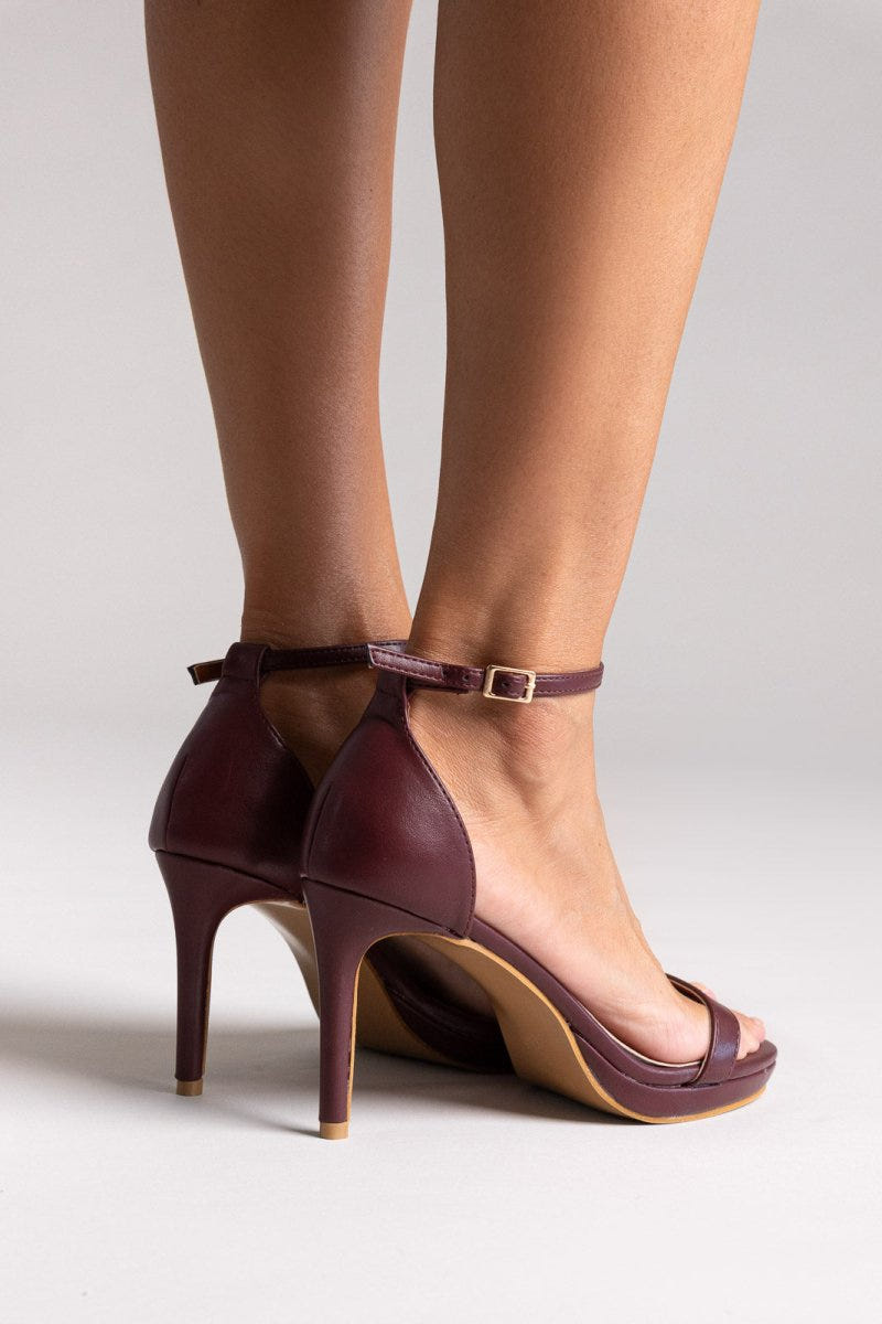 Sandals Stiletto Heel - Burgundy Matte - thefashionproject.gr - Stephan