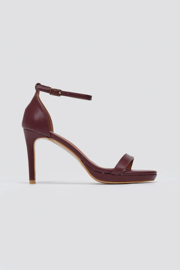 Sandals Stiletto Heel - Burgundy Matte - thefashionproject.gr - Stephan