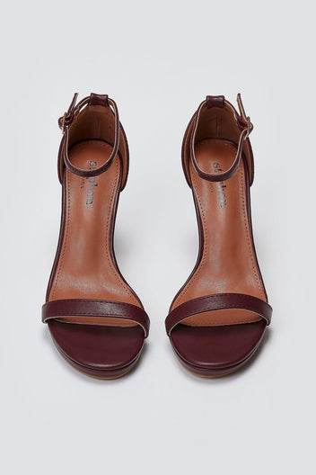 Sandals Stiletto Heel - Burgundy Matte - thefashionproject.gr - Stephan