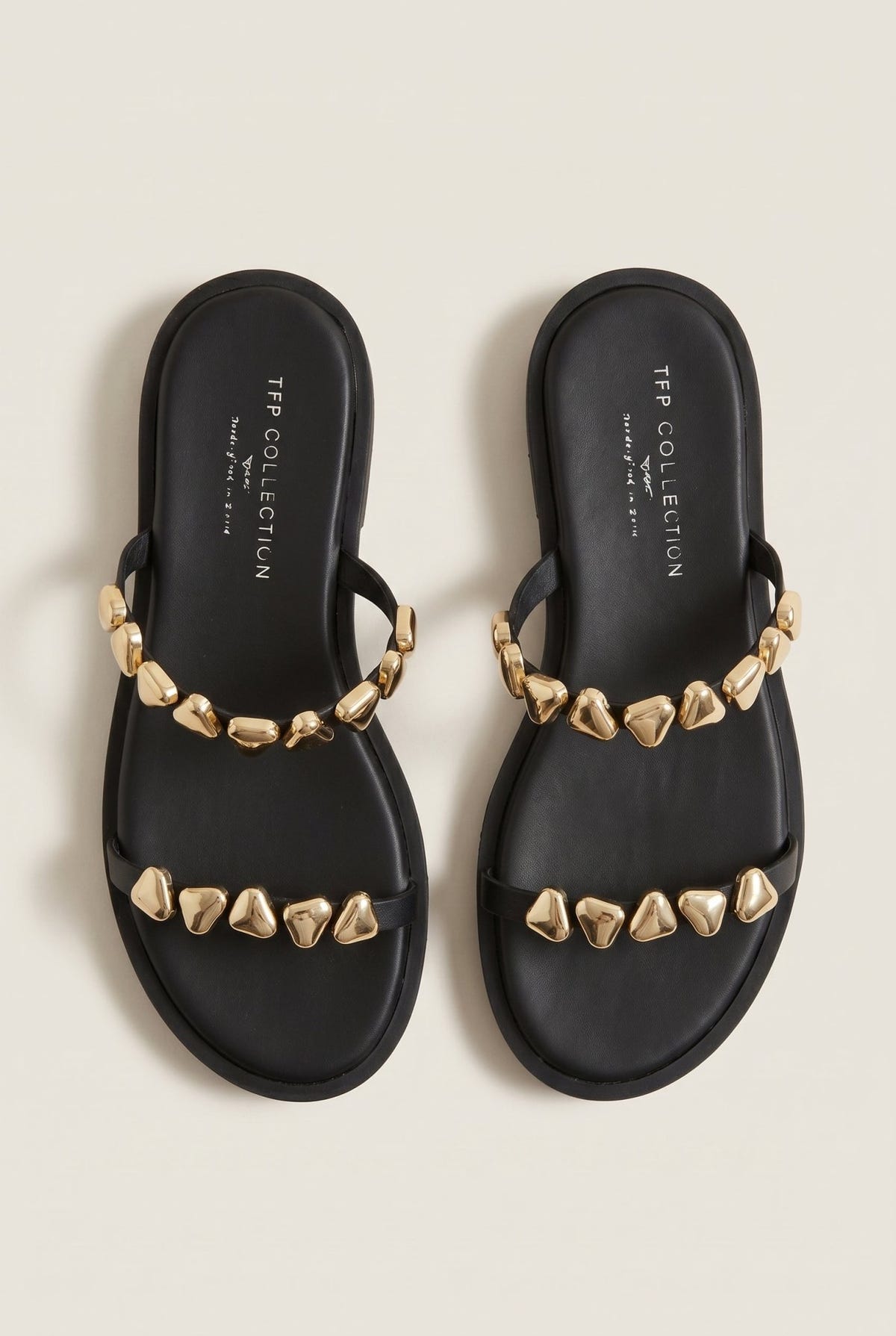 TFP - Sandals Strappy Metallic Detail - Black Matte