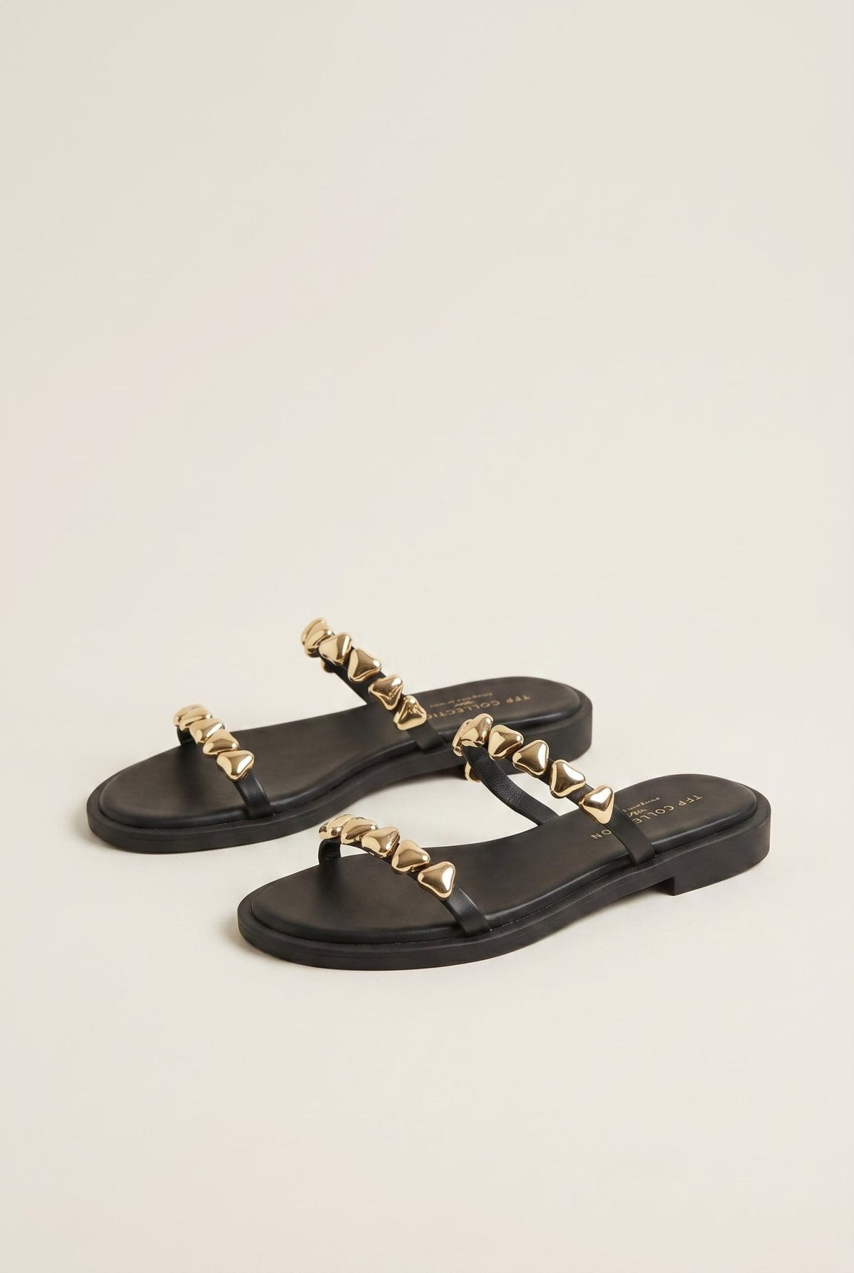 TFP - Sandals Strappy Metallic Detail - Black Matte