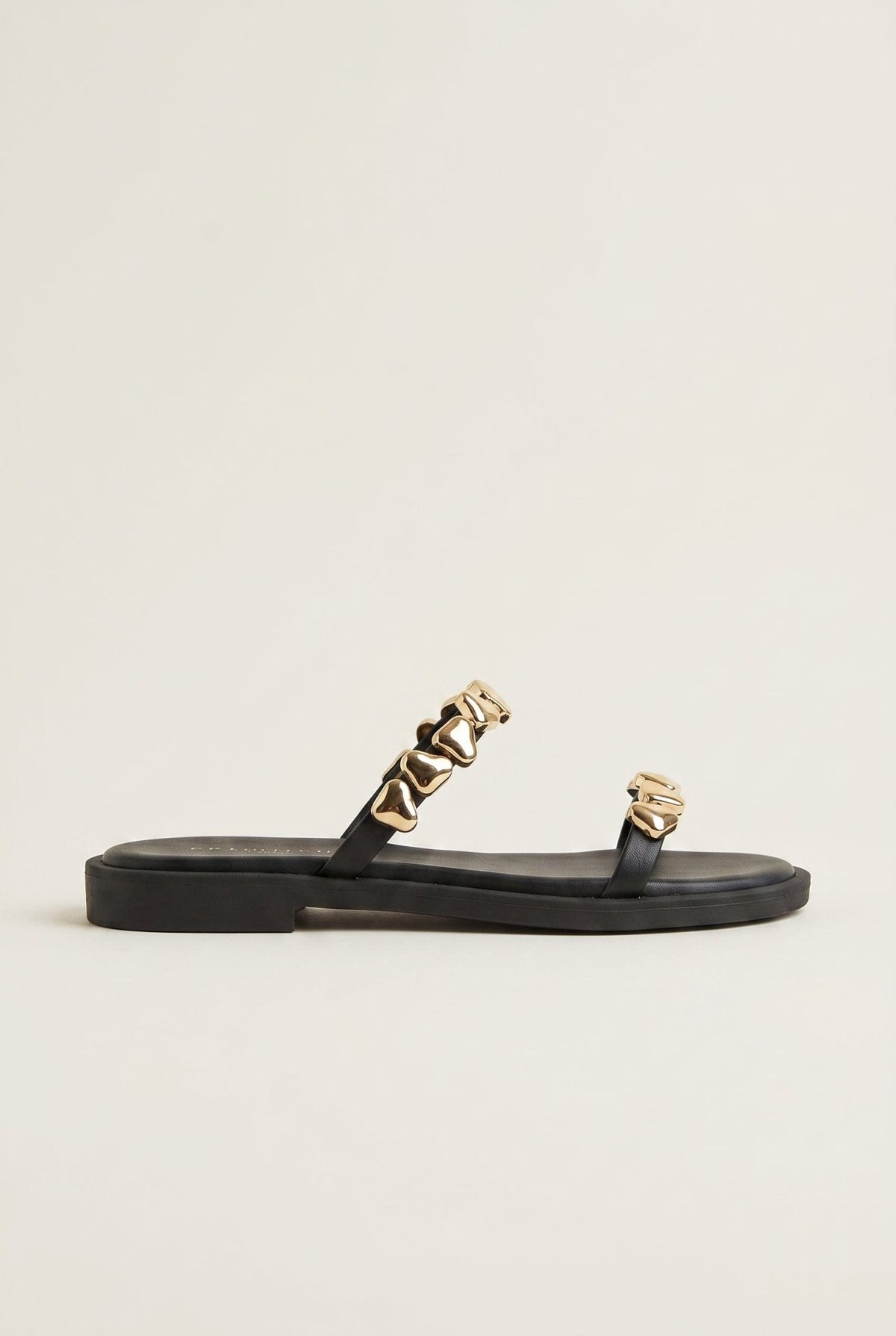 TFP - Sandals Strappy Metallic Detail - Black Matte