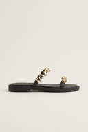 TFP - Sandals Strappy Metallic Detail - Black Matte