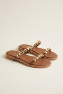 TFP - Sandals Strappy Metallic Detail - Brown Matte