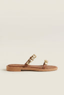 TFP - Sandals Strappy Metallic Detail - Brown Matte