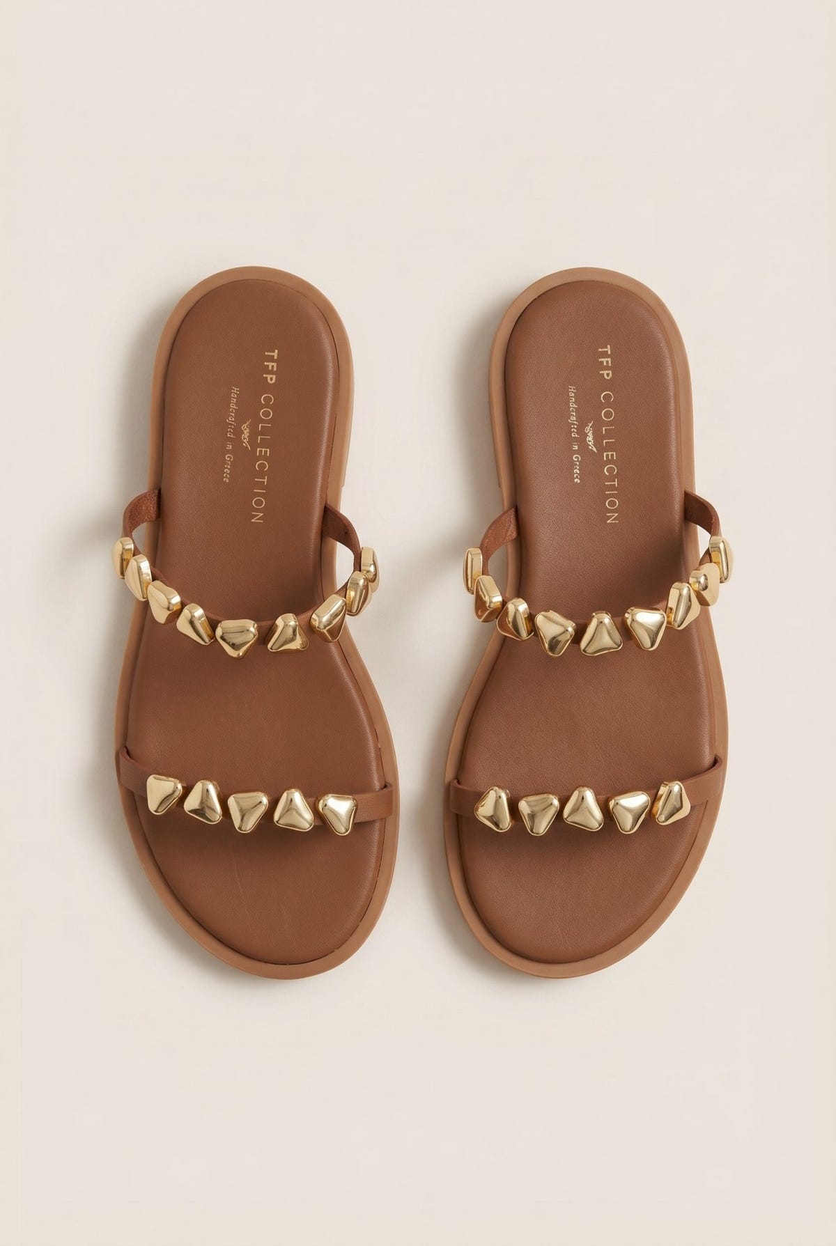 TFP - Sandals Strappy Metallic Detail - Brown Matte