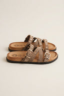 ATENEO - Sandals Studded Strappy - Taupe Suede