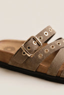 ATENEO - Sandals Studded Strappy - Taupe Suede
