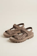 FANTASY SANDALS - Sandals Velcro Anatomic Footbed - Taupe Suede