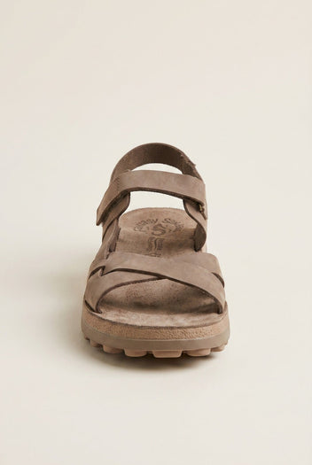 FANTASY SANDALS - Sandals Velcro Anatomic Footbed - Taupe Suede
