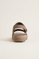 FANTASY SANDALS - Sandals Velcro Anatomic Footbed - Taupe Suede