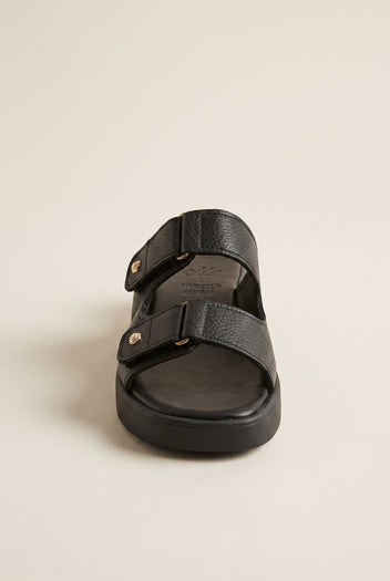 Mariella Fabiani - Sandals Velcro Studded Detail - Black Matte