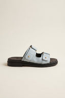 Mariella Fabiani - Sandals Velcro Studded Detail - Light Grey Matte