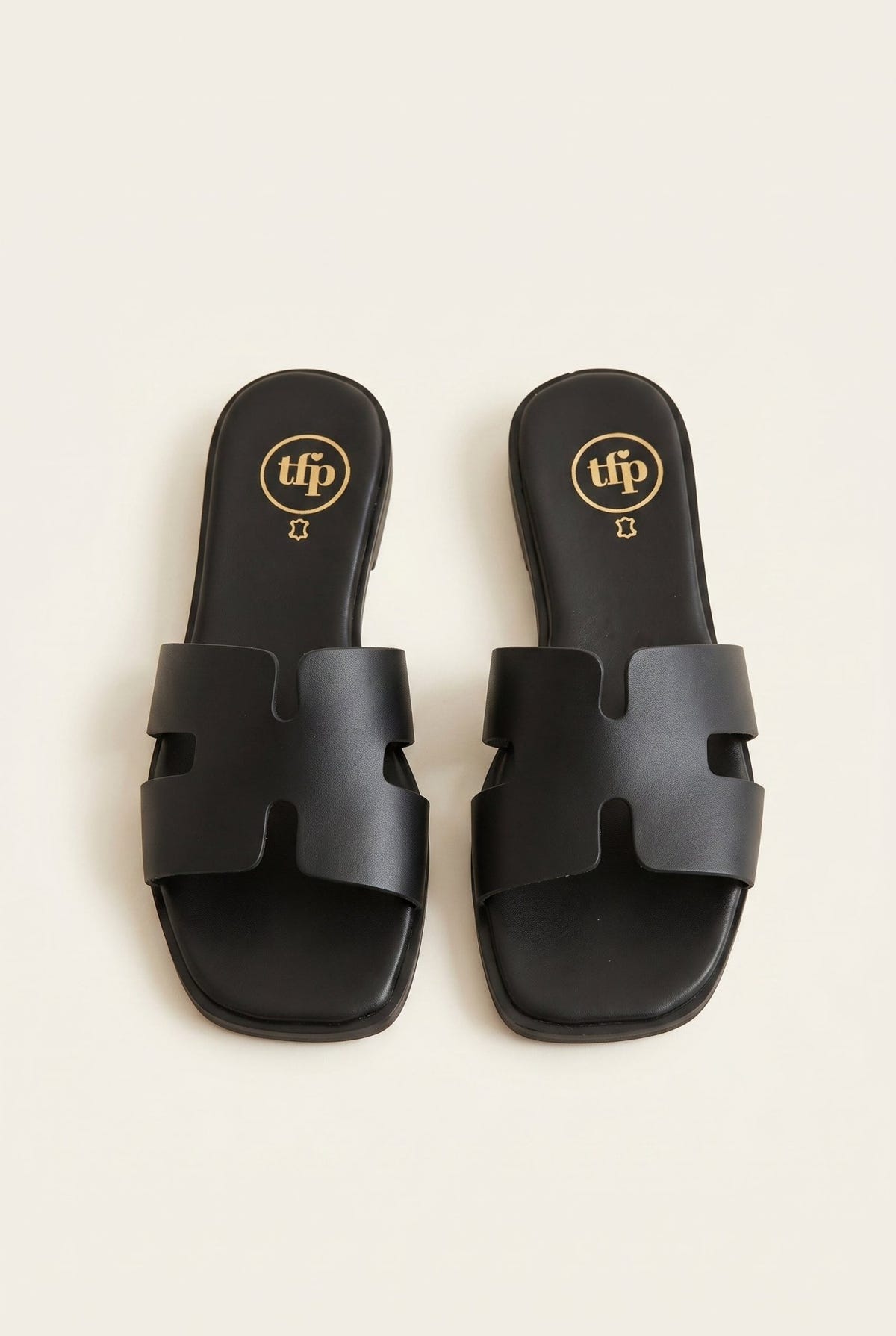 TFP - Sandals Wide Cut Out Strap - Black Matte