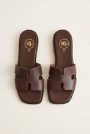 TFP - Sandals Wide Cut Out Strap - Brown Matte