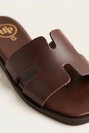 TFP - Sandals Wide Cut Out Strap - Brown Matte