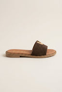 RAGAZZA - Sandals Wide Cut Out Strap - Brown Suede