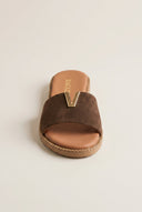 RAGAZZA - Sandals Wide Cut Out Strap - Brown Suede