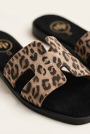 TFP - Sandals Wide Cut Out Strap - Leopard