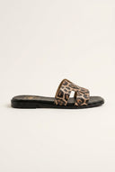 TFP - Sandals Wide Cut Out Strap - Leopard