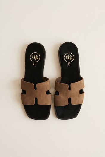 TFP - Sandals Wide Cut Out Strap - Mocha