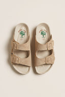 Inter - Bios - Sandals Wide Strap Buckle - Beige Suede