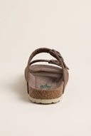 Inter - Bios - Sandals Wide Strap Buckle - Brown Suede