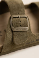 Inter - Bios - Sandals Wide Strap Buckle - Khaki Green Suede