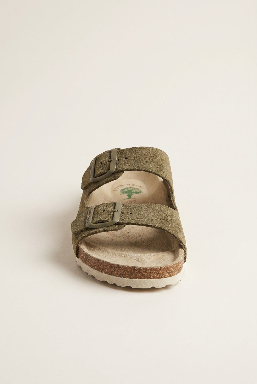 Inter - Bios - Sandals Wide Strap Buckle - Khaki Green Suede