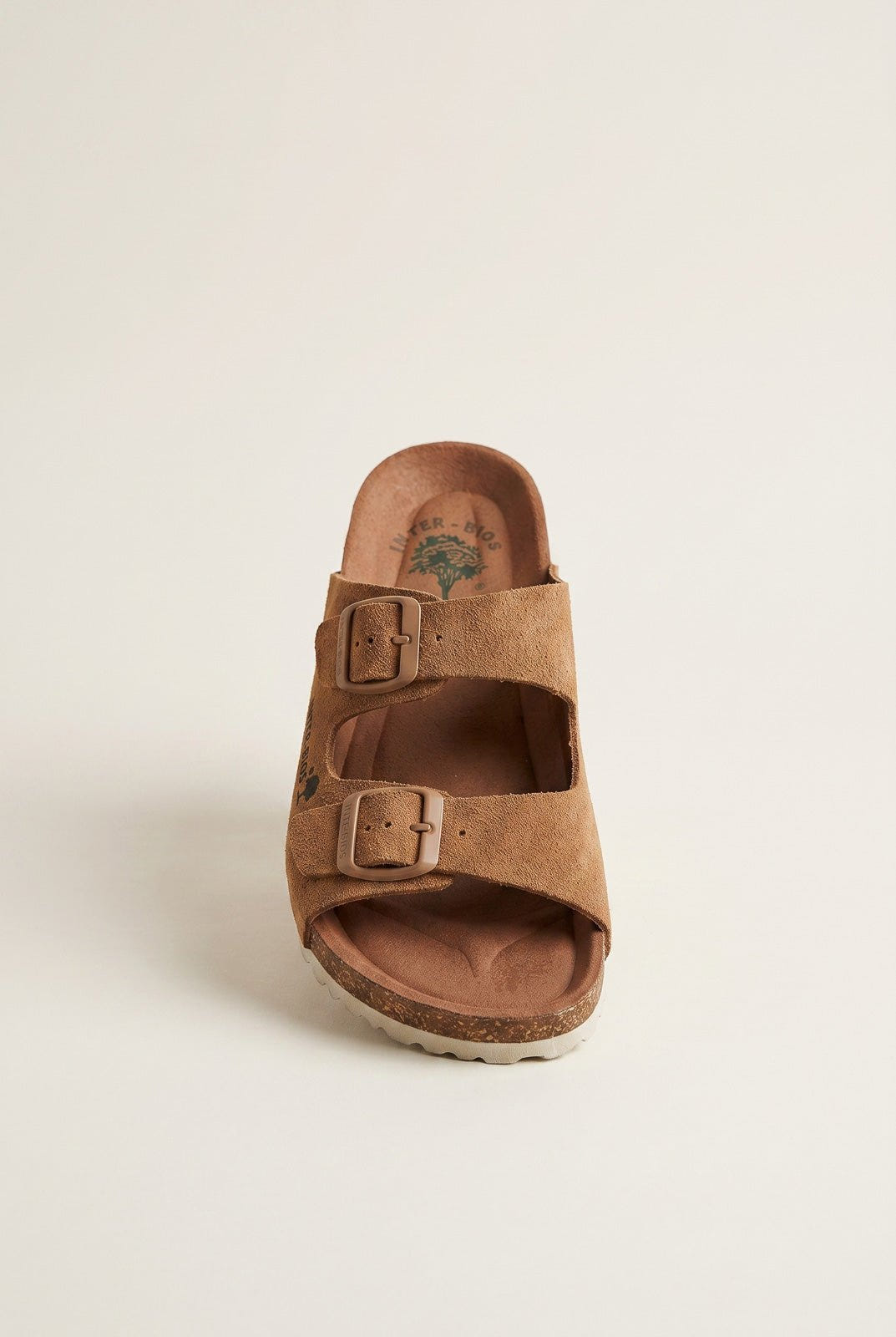 Inter - Bios - Sandals Wide Strap Buckle - Tan Suede