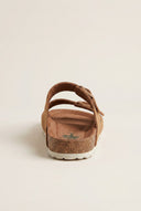 Inter - Bios - Sandals Wide Strap Buckle - Tan Suede