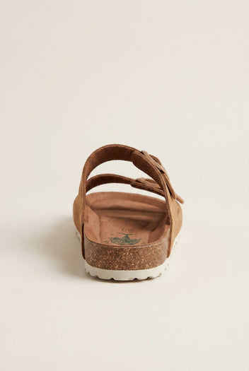 Inter - Bios - Sandals Wide Strap Buckle - Tan Suede