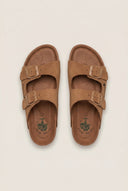 Inter - Bios - Sandals Wide Strap Buckle - Tan Suede