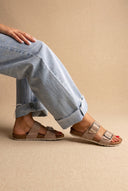 Inter - Bios - Sandals Wide Strap Statement Buckle - Beige