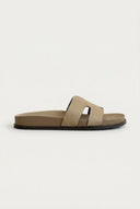 CORINA - Sandals with Cutouts - Beige Suede