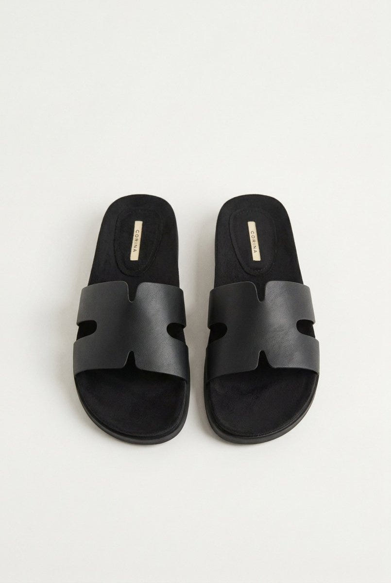 CORINA - Sandals with Cutouts - Black Matte