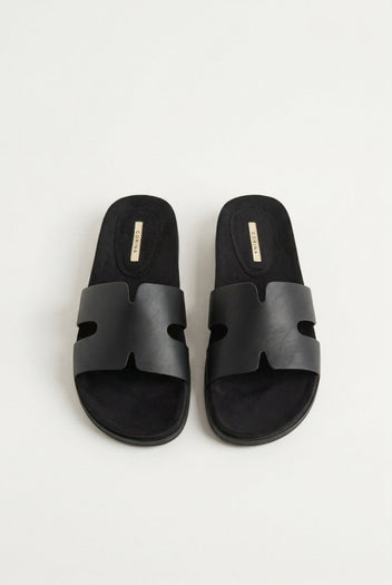 CORINA - Sandals with Cutouts - Black Matte