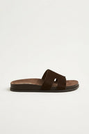 CORINA - Sandals with Cutouts - Brown Suede