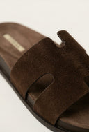 CORINA - Sandals with Cutouts - Brown Suede