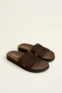 CORINA - Sandals with Cutouts - Brown Suede