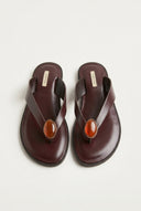 CORINA - Sandals with Metallic Detail - Bordeaux Matte