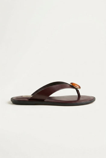 CORINA - Sandals with Metallic Detail - Bordeaux Matte