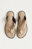 CORINA - Sandals with Metallic Detail - Camel Suede